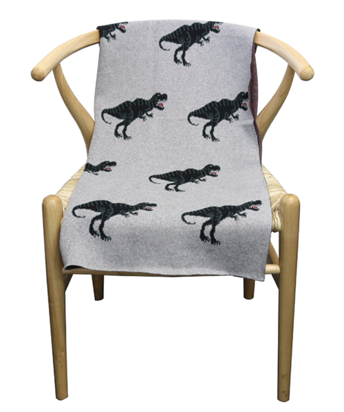 Alternative view of Cotton Dino Throw